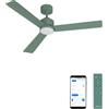 CREATE / WIND MODERN M/Ventilatore da soffitto con luce verde salvia con WiFi e telecomando / 40W, Luce LED 3 temperature, Ø132 cm, funzione estate-inverno