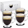 Zobel Tazze da caffè da 80 ml, set di bicchieri da caffè a doppia parete, in vetro borosilicato di alta qualità, bicchieri termici con manico, effetto fluttuante (set da 4 pezzi, 4 pezzi)