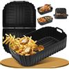 Ekvlusen Accessori Friggitrice ad Aria per Philips Airfryer 1000 7.1 L Teglia | Teglie in Silicone per Friggitrice ad Aria, 3 PCS Contenitori per Philips Airfryer 1000 Flexi NA154/00 Air Fryer Cestello