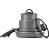 Moneta Melodia Finegres Minispace Batteria 7 pezzi, rivestimento naturale FineGres (NO PFAS), anche per induzione. 100% Made in Italy.