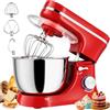 ORTOSUD Impastatrice Planetaria,1000W, 8 Velocità,Pulse,Ciotola in Acciaio Inossidabile 5L-Impastatrice con Frusta, Gancio Impastare e Mescolatore Perfetta per Ogni Cucina, Rosso