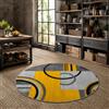 Taidianolp Tappeto Rotondo,Motivo geometrico moderno giallo, grigio, nero, bianco, 70 cm (personalizzato),Tappeti Lavabile in Lavatrice Antiscivolo Cucina, Camera