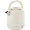 RUETERY Bollitore elettrico in acciaio inox, 2,5 l, 1800 W, con funzione di mantenimento del calore, base a 360°, protezione asciutta, bollitore in acciaio inox, beige per casa e ufficio