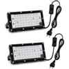 Vexnaro LED Luce Nera 50W 2 Pezzi,Potente Faro Faretto, Faretto con 1.8m Spina per Festa Glow, Bar, Acquario, Natale, Decorazione di Halloween, Pittura