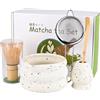 LustLocke 5 Pezzi Matcha Kit, Matcha Set con Frusta di Bambù, Cucchiaio Filtro, Setaccio e Cucchiaio Matcha per la Preparazione del Matcha, Idea Regalo per Amanti Del Tè e Principianti, Bianco