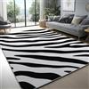 Generic Tappeto Soggiorno 160 x 230 cm Camera da Letto Animali Ammessi Tappeti Semplice Strisce Stampa Zebra Tappeto pelo Corto Salotto Tappeto Antiscivolo Adatti per la Decorazione Domestica Bianco Nero