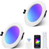 Großcat Faretti LED da Incasso per Cartongesso RGB 10W 220V, 2700K-6000K,Ø90-100mm | Bianco Caldo e Freddo, Dimmerabili App Alexa Controllo, Spot LED Bluetooth Colorati con gateway intelligente e telecomando, 2