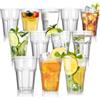 DIBALIYI 12 bicchieri di plastica riutilizzabili di alta qualità, 300 ml, indistruttibili, impilabili, da cocktail da 10 oz, trasparenti, in acrilico, lavabili in lavastoviglie, per la casa, picnic