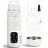 Eirolace Bollitore elettrico portatile da 500 ml, 3 tipi di alimentazione auto/USB/spina europea, 5 impostazioni di temperatura