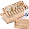 FEINHOLZ Tagliere pane con raccoglibriciole - Taglia pane 40 x 25 cm - In legno di faggio oliato - Prodotto in Europa - Tagliere pane raccogli briciole