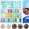 Glarks - Set di 300 bottoni a pressione in plastica e metallo, con pinze a scatto, 250 set di bottoni a pressione in plastica e 4 colori a scatto in metallo per vestiti, cucito, bavaglini e cappotto