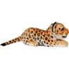 Tikwisdom Bambola di ghepardo sdraiata, peluche leopardato, per tema giungla, decorazione, coccole, regalo per ragazzi e ragazze, (giallo 25 cm)