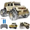 Haedswer 1:14 Macchina Telecomandata per Bambini, 2,4 GHz Auto Telecomandata con Luci, 4WD Macchina Radiocomandata con 2 Batterie 60Min Play, 360° Rotazione Auto RC di Tutto Terreno (Kaki)