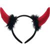 MALSSE Cerchietto per capelli con corna da diavolo, per cosplay, Halloween, feste, accessori per capelli, per bambini e adulti, trucco per lavare il viso