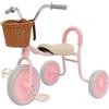 ZHDPYHDD Cestino in rattan per bambini, triciclo di sicurezza per 2-6 anni, con design retrò e ruote Eva silenziose, limitatore manubrio a 70°, robusto telaio in acciaio al carbonio per interni ed