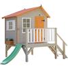 Green House Casetta per bambini in legno esterno con scivolo Super OLI | Colori personalizzabili | 150 x 192 x A230 cm | Casas Green House