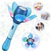 AUAUY Macchina Automatico per Bolle di Sapone Lotus, LED Ricaricabile, Blu