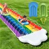 Mineup Scivolo Ad Acqua, 15.8 Ft/480 Cm Scivoli D'Acqua Doppio Scivolo Per Prato, Scivol Da Giardino Estivo Con Irrigatore Integrato Con 2 Bodyboards Per Giardino, Attività Acquatiche All'aperto