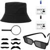 BTHRORO Set Costume da Detective per Bambini, Occhiali da Vista Cappello da Detective Lente d'Ingrandimento per Bambini Set di Accessori Feste di Vestiti e Accessori