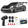 ARRIS Auto RC Drift Scala 1/43, Mini Modello 911 Telecomandato 2.4GHz 4WD in Lega con Giroscopio per Adulti (Grigio)