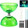 ZMCVOE Diabolo con Cuscinetti a Sfera, Diablo Giocoleria, Diabolo LED con Corda da 10 M, Set da Giocoleria DIABOLO per Gli Sport all'Aria Aperta, Verde