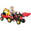 HOMCOM Ruspa Giocattolo a Pedali per Bambini 179x42x59cm Multicolore