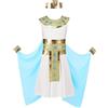 Aomig Toga Antica Romana Rosa Sfumata per Bambina con Accessorio Cosplay, S