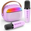 Gralal Microfono Karaoke Bluetooth 2 Microfoni Regalo per Bambine 3-12 Anni, Giochi e Giocattoli Femminili, Regali di Natale