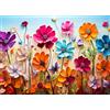 Bullglesup Puzzle per adulti, 1000 pezzi, fiori sulla parete, puzzle con poster lettera sul retro, pezzi unici si adattano bene senza polvere (69,8 x 49,8 cm)