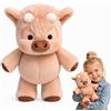 GHHYLEMIZE Peluche Mucca Corre, Pupazzo che Cammina a Forma di Vitello, 45cm Cuscino Morbido E Soffice, Animale Di Pe luche Per, Donne, Compagno di Gioco e Regalo Perfetto, Rosa
