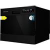 Cecotec Lavastoviglie Compatto Libero Installazione 6 posate Bolero Aguazero 2300 Dark. 6 Posate, 8 programmi, Classe D, Touch Panel a Colore, Delay Start, Funzione Pre-Wash, Dry+, Germ Shield