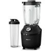 Philips Frullatore elettrico 3000, ProBlend, con borraccia, 600W, 2L, Nero