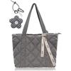 BOSHIHO Borsa trapuntata da donna, in nylon, borsa a tracolla con cerniera, stile causale, con manico superiore, per lavoro, scuola, shopping, viaggi