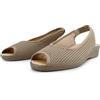 JOMIX Sandali Donna Ortopediche da Estive per Anziani e Signora Traspirante Sandals Anatomiche Aperta Cinturino Elastico Pianta Larga Leggere Comfort Comode per Casa e Passeggio ESD2630 Beige 41