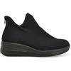 Melluso Stivaletto Donna in Tessuto Elasticizzato con Zeppa 40 / Nero