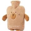 FIVAVA Borsa Acqua Calda 2L,Borsa Dell'acqua Calda in peluche,Rimovibile e Lavabile Carino Bottiglia d'Acqua Calda,Borsa Dell'acqua Calda per Bambini con Coperchio,Regali di Natale per Familiari e Amici
