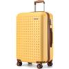 KONO Valigia Trolley Grande 75cm Valigie Rigide Leggero con TSA Lucchetto e 4 Ruote Girevoli, Giallo