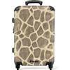NoBoringSuitcases.com NoBoringSuitcases© Valigia Media Trolley Medio Viaggio Rigido Leggero 4 | 67x43x25 cm - Ruote Valigie Stiva Dimensioni M Leggera Bagaglio Suitcase Giraffa - Classico - Marrone