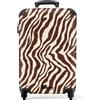 NoBoringSuitcases.com NoBoringSuitcases© Valigia Bagaglio A Mano Trolley Cabina Viaggio Aereo | 55x35x20 cm - Cabin Size Rigida Leggera 4 Ruote Valigie Luggage Zebra - Motivo - Nero - Bianco