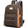 JULIE FERRARO MKP COLLECTION Zaino da donna alla moda, con tasche multiple, antifurto, zaino da viaggio, borsa a tracolla, set da 2 pezzi, Caffè/Crema-n, M, Moderno