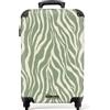 NoBoringSuitcases.com NoBoringSuitcases© Valigia Bagaglio A Mano Trolley Cabina Da Viaggio Rigido | 55x35x20 cm - Leggero Aereo 4 Ruote Luggage Carry On Zebra - Motivo - Verde
