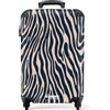 NoBoringSuitcases.com NoBoringSuitcases© Valigia Cabina Trolley Da Viaggio Bagaglio A Mano Aereo | 55x35x20 cm - Rigido Leggerissimo 4 Ruote Valigie Leggera Luggage Zebra - Motivo - Blu - Beige