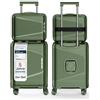 4FLY Valigetta rigida leggera da viaggio e set di valigie: trolley con serratura TSA, ruote doppie, manico telescopico in alluminio e doppia cerniera, beauty case, bagaglio a mano e bagaglio da lavoro