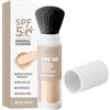 Generico Polvere Solare Fissante con Pennello per Bambini e Adulti (1 pcs) | Polvere Solare Minerale SPF50, Controllo Sebo Effetto Opaco Naturale, Leggera