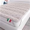Italian Bed Linen Topper Crabyon, Imbottito e Trapuntato, Lavabile | Singolo 80x195 cm, Microfibra + Fibra di Crabyon, Made in Italy, Elastici per il Fissaggio, Imbottitura 250 gr