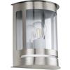 Eglo Lampada da parete esterna Daril, Applique da esterno, Lampada esterna | in acciaio inox e plastica trasparente, Lampada da muro con portalampada E27, IP44