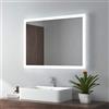 EMKE Specchio da bagno a LED, 80 x 60 cm, con luce bianca calda e luce bianca fredda, con pulsante