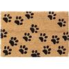 Relaxdays Zerbino, Fibra di Cocco, con Zampette Animali, Zona Interna ed Esterna, LP40x60 cm, Antiscivolo, Naturale/Nero