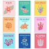 Whaline 9 stampe artistiche da parete preppy da viaggio, colorate, astratte, estetiche, minimaliste, poster per camera da letto per ragazze adolescenti, poster rosa per dormitorio universitario (senza
