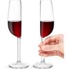 VINATO 2 Pezzi Mezzo Bicchiere da Vino 200ml, Bicchiere da Vino Divertente Tagliato a Metà, Calice Trasparente in Vetro con Gambo Lungo, per Rosso, Bianco, Cocktail, Feste, Matrimonio